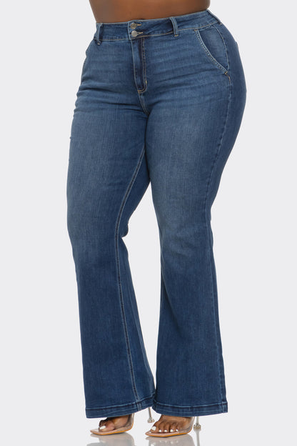 Sophie Flare Jeans Plus- Dark Denim