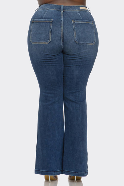 Sophie Flare Jeans Plus- Dark Denim