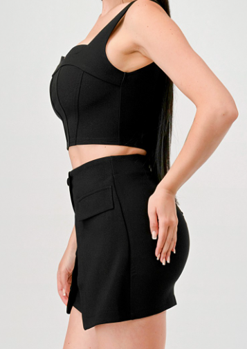 Paola Skirt Set- Black