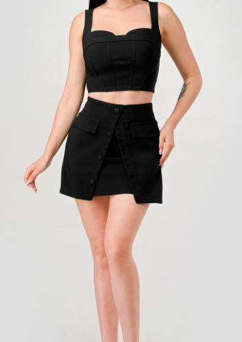 Paola Skirt Set- Black