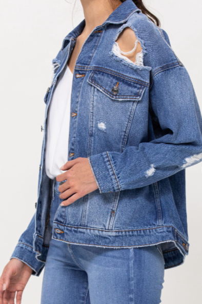 Ada Oversized Jacket- Medium Denim