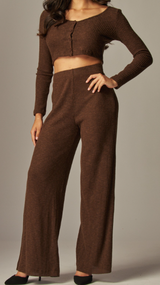 Sophia Pant Set- Espresso