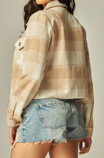 Andy Flannel Jacket- White/Taupe