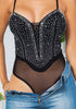 Jada Rhinestone Bodysuit- Black