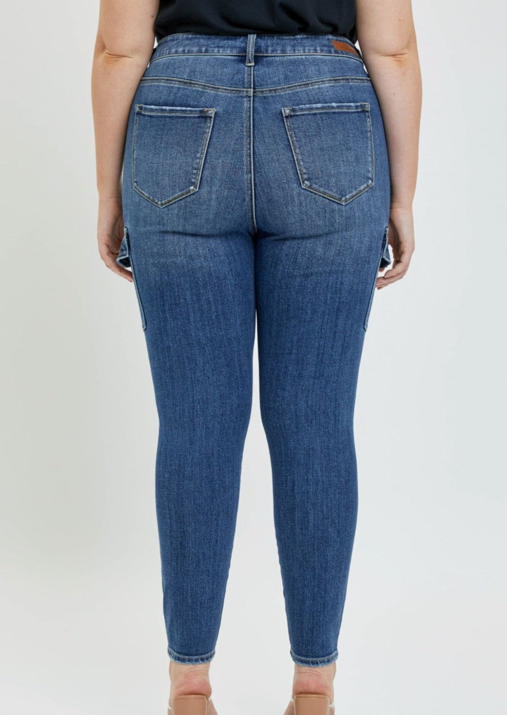 Carol Cargo Jeans Plus-Dark Denim