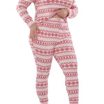 Heart Plus Size Holiday Print Pajamas Set -White/Red Multi
