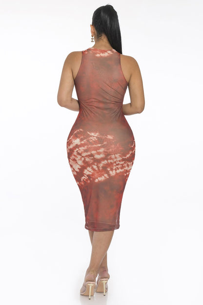 Amber Midi Dress- Rust