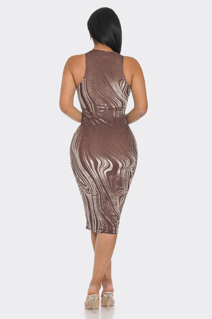 Alexandra Midi Dress- Mocha